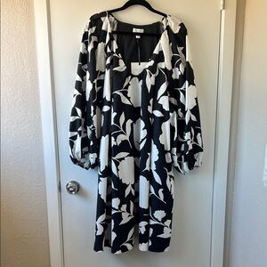 KATE SPADE TARGET Rose Poplin Long Sleeve Mini Dress Black & Cream Size 3X